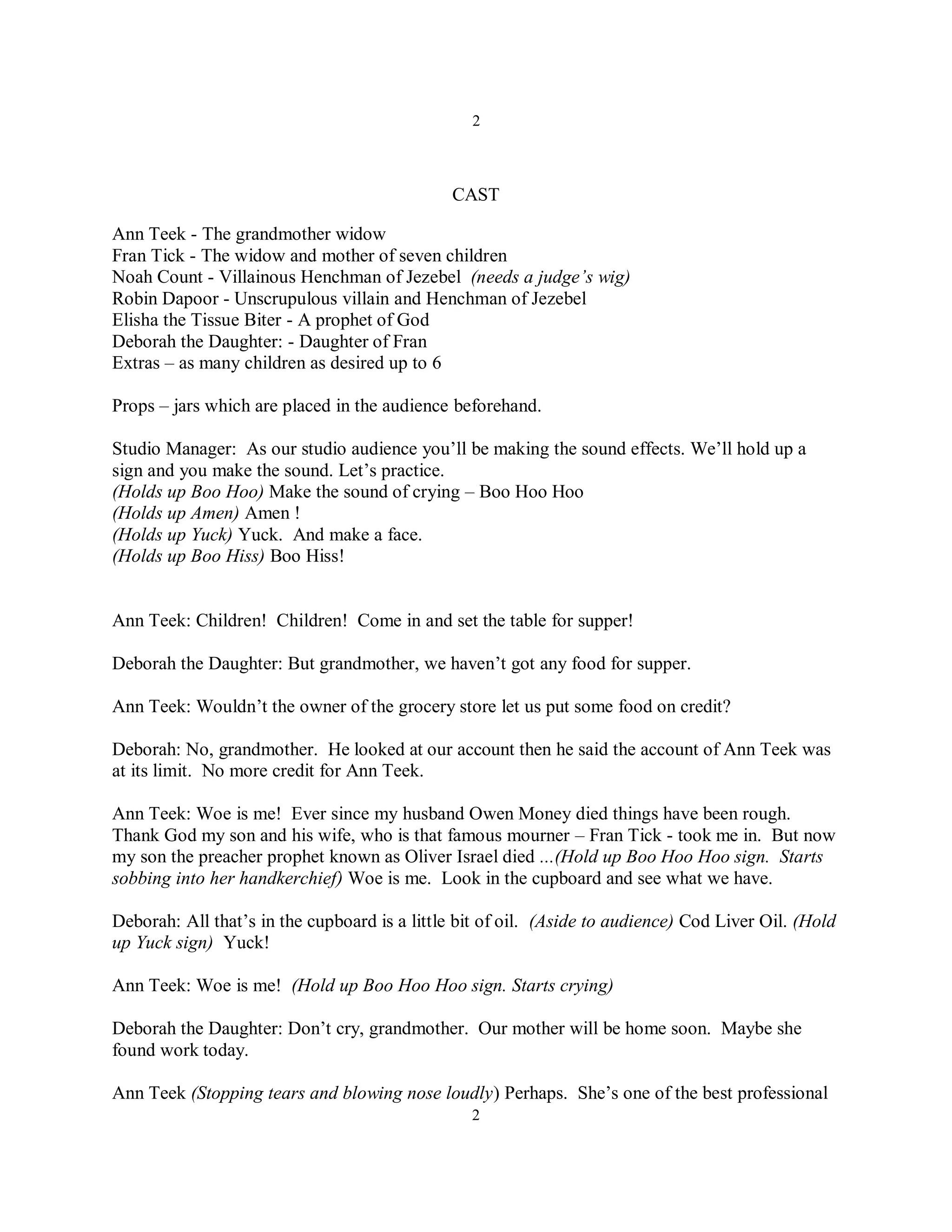 The widow's Oil script | PDF