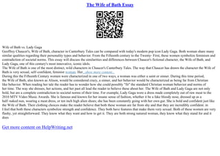 The Wife Of Bath | PDF