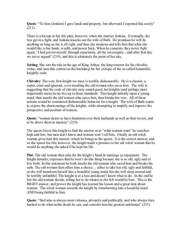 wife of baths essay ‘the wife of bath tale’ is an integral part of the “canterbury tales” narration in this tale, chaucer depicts social and moral issues, false values and. wife of baths essay ‘the wife of bath tale’ is an integral part of the “canterbury tales” narration in this tale, chaucer depicts social and moral issues, false values and.