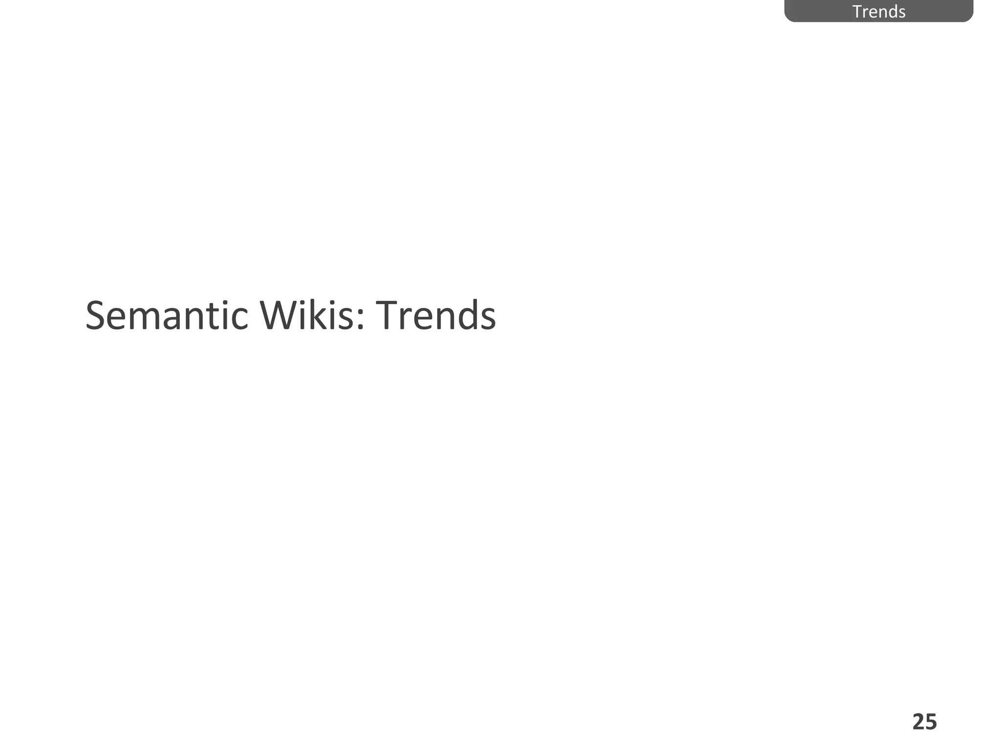 Semantic Wikis: Trends Trends 