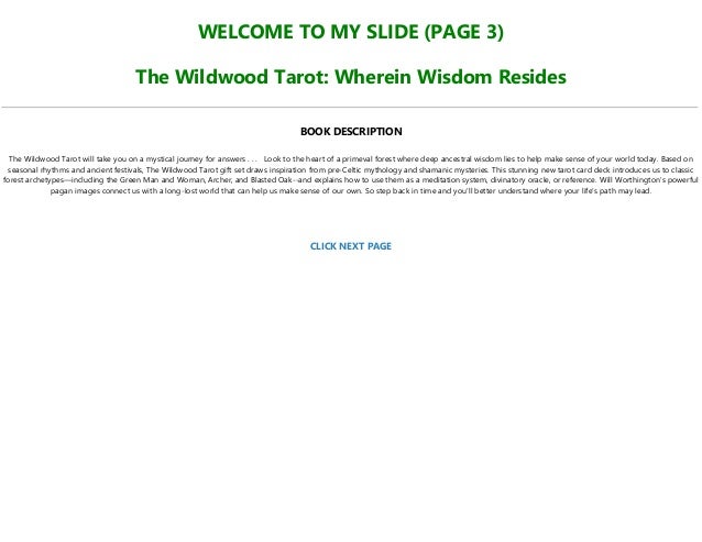 Free Download The Wildwood Tarot Wherein Wisdom Resides For Any Devi