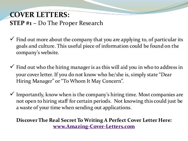 The winning cover letter