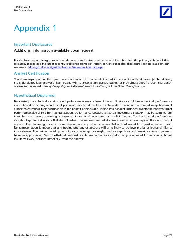 Deutsche Bank Quantitative Strategies Research The Wisdom Of Crowds
