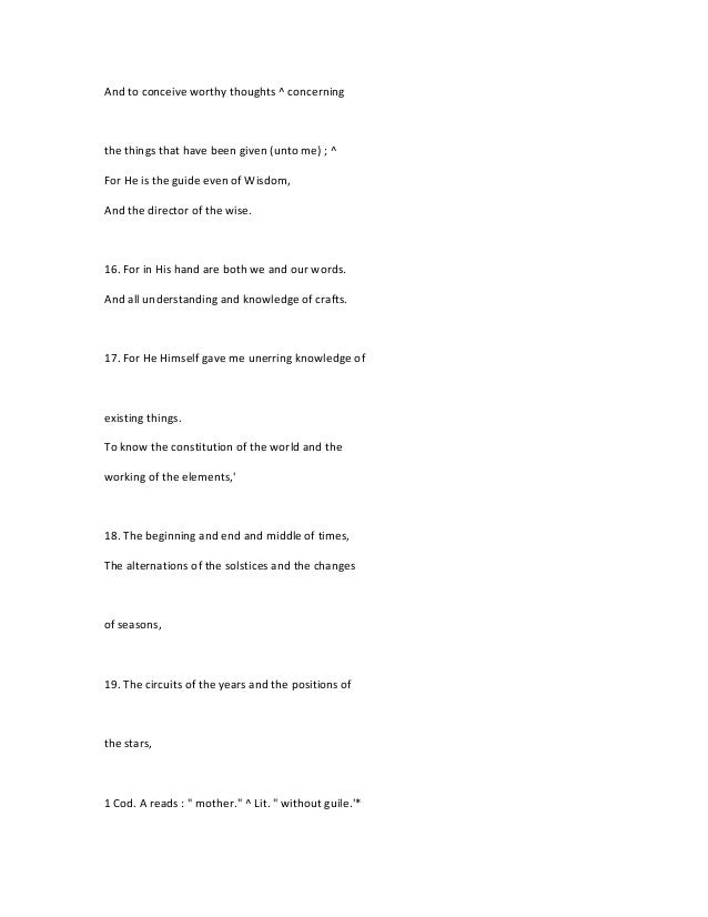 The wisdom of solomon