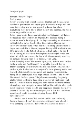 Paperdue The Wise Elder Project Sample Body of PaperDue Date Novemb.docx