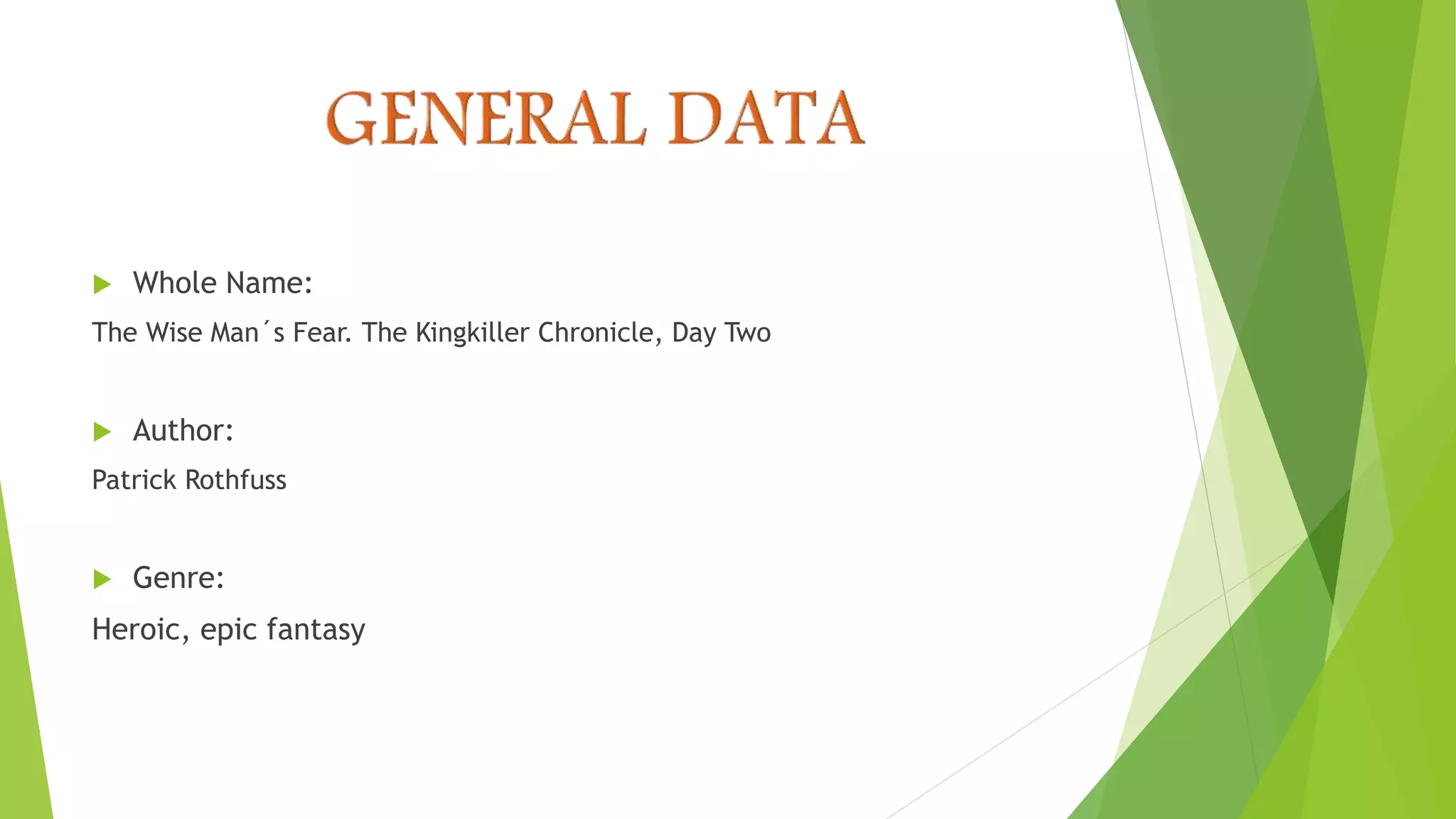 The Wise Man's Fear - Carlos | PPT