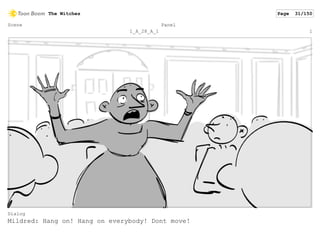 Scene
1_A_28_A_1
Panel
1
Dialog
Mildred: Hang on! Hang on everybody! Dont move!
The Witches Page 31/150
 