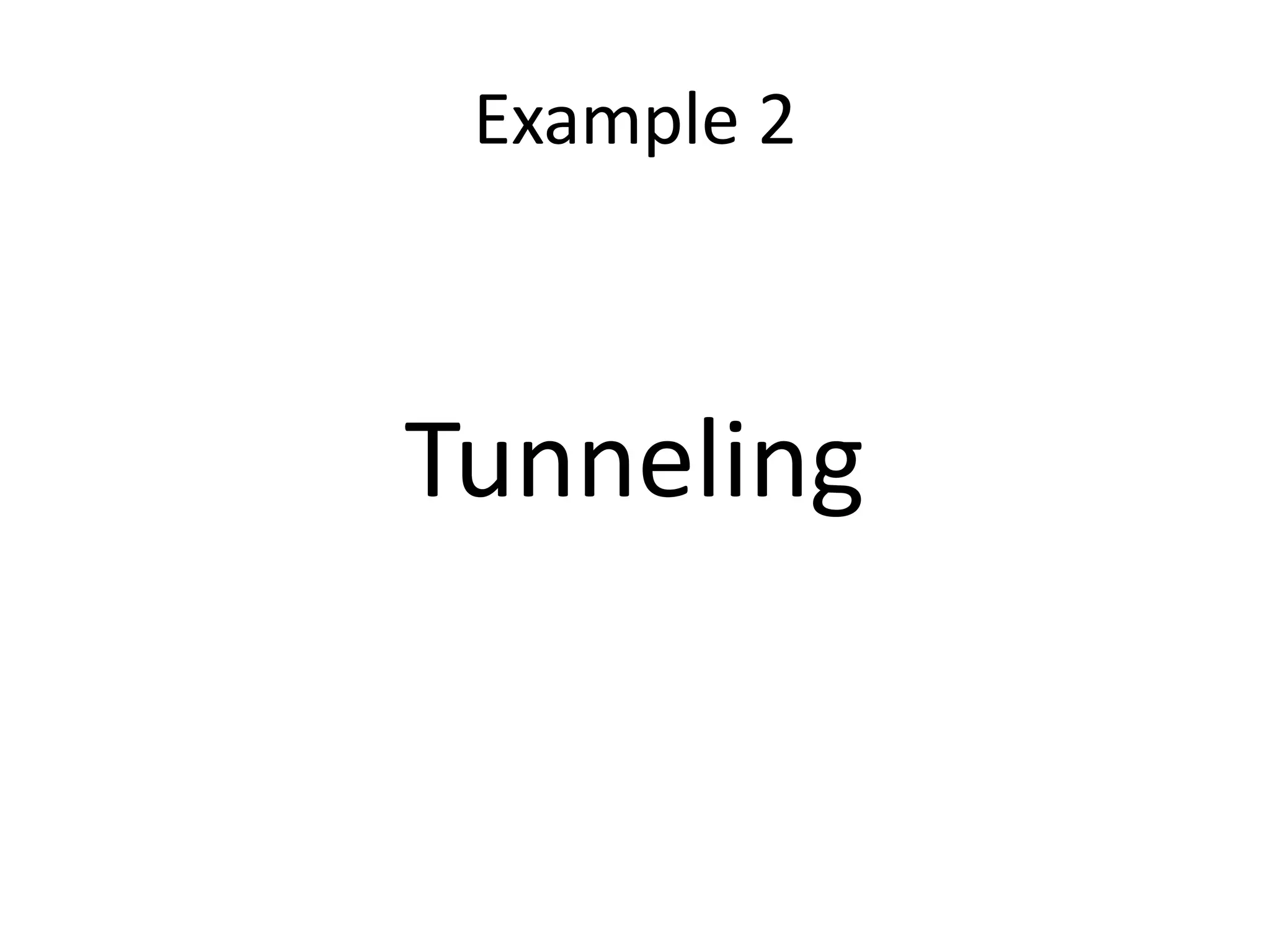 Example 2
Tunneling
 