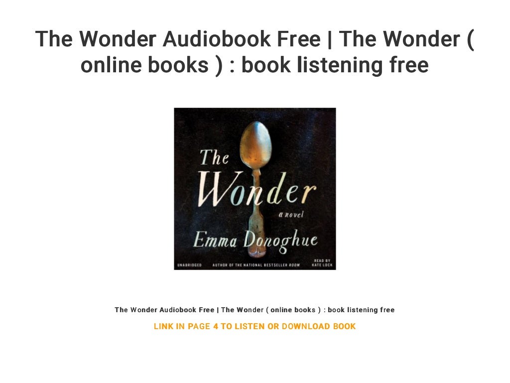 The Wonder Audiobook Free The Wonder ( online books ) book listen…