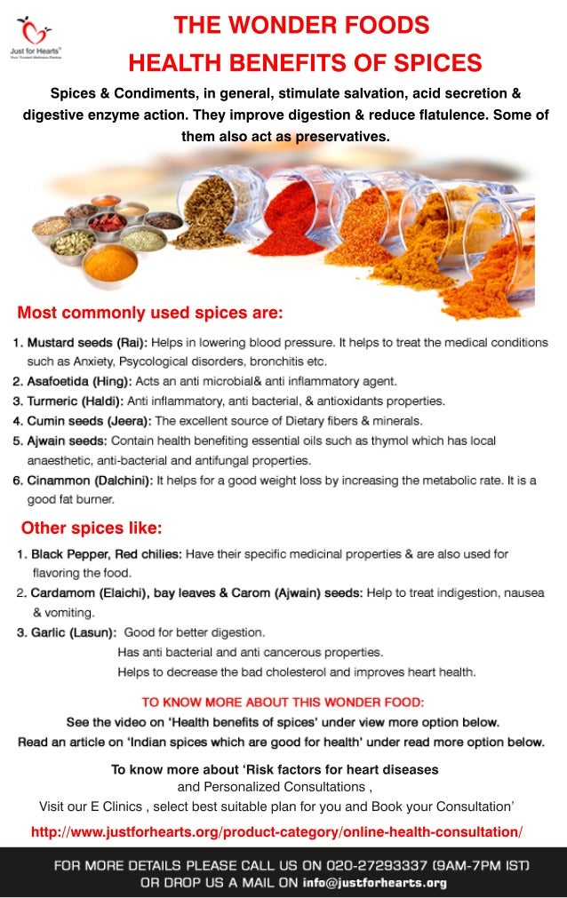 Health benefits of spices Just for Hearts