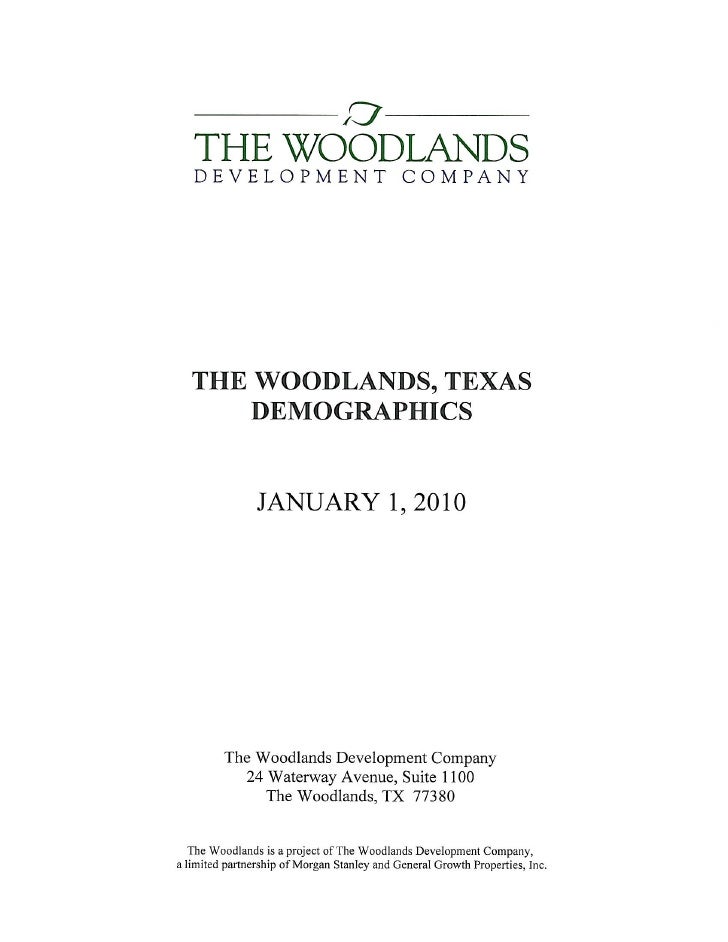 The Woodlands, Texas Demographics 2010
