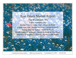 Real Estate Market Report Collection for The Woodlands TX - September 2011