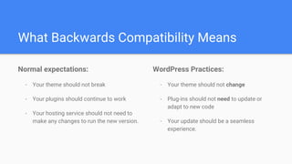 The WordPress Way: Accessibility and Backwards Compatibility