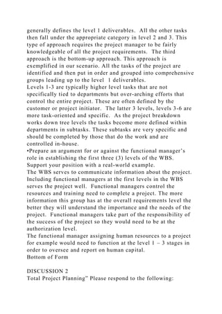 The Work Breakdown StructureAwork breakdown structure (WBS) brea.docx