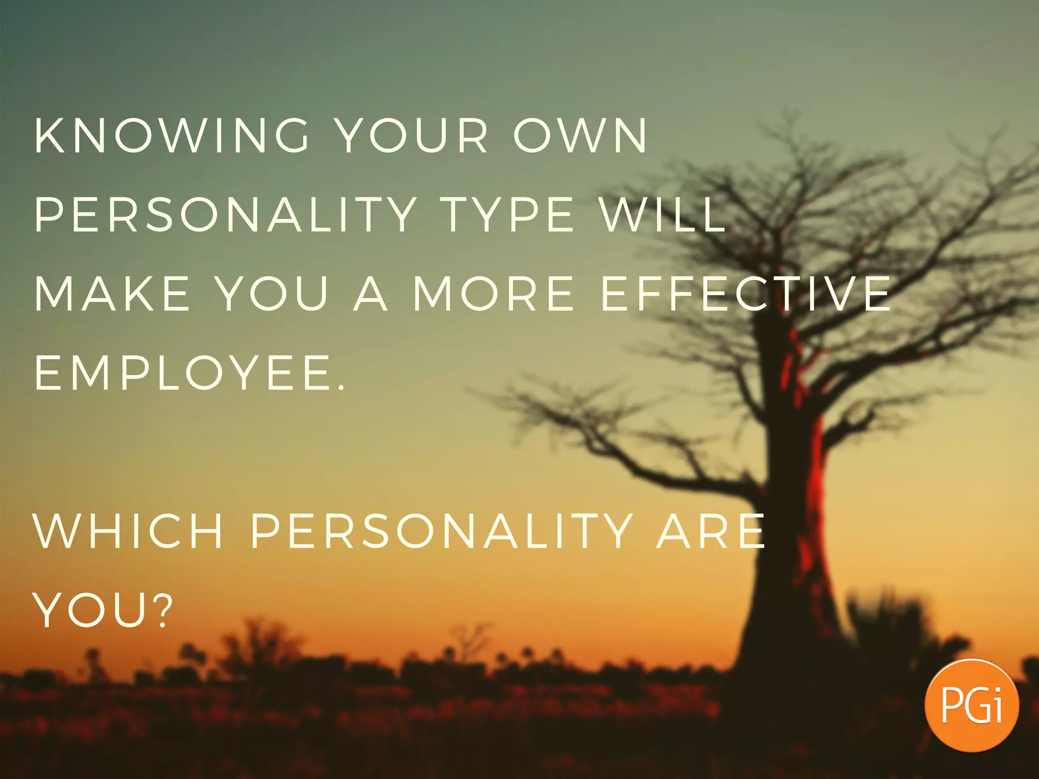 KNOWING YOUR OWN
PERSONALITY TYPE WILL
MAKE YOU A MORE EFFECTIVE
EMPLOYEE.
WHICH PERSONALITY ARE
YOU?
 