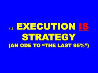 1.21.2 EXECUTIONEXECUTION
ISIS STRATEGYSTRATEGY
(AN ODE TO “THE LAST(AN ODE TO “THE LAST
95%”)95%”)
 