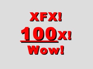 XFX!XFX!
100100X!X!
Wow!Wow!
 