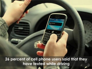 26 percent of cell phone users said that they have texted while driving