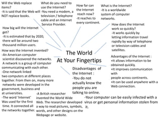 The World At Your Fingertips Mindmap