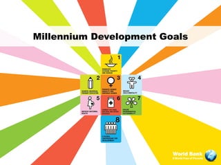 Millennium Development Goals




                         World Bank
                         A World Free of Poverty
 