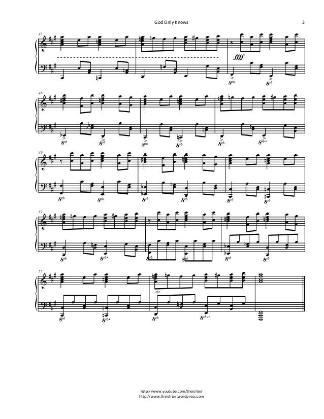 The World God Only Knows Op V2 God Only Knows Piano The World God Only Knows Op V2 God Only Knows Piano