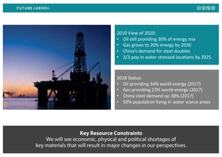 Key Resource Constraints
We will see economic, physical and political shortages of
key materials that will result in major...