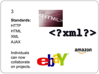 3Standards:HTTPHTMLXMLAJAXIndividuals can now collaborate on projects.