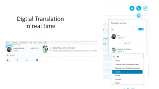 Digtial Translation
in real time
 
