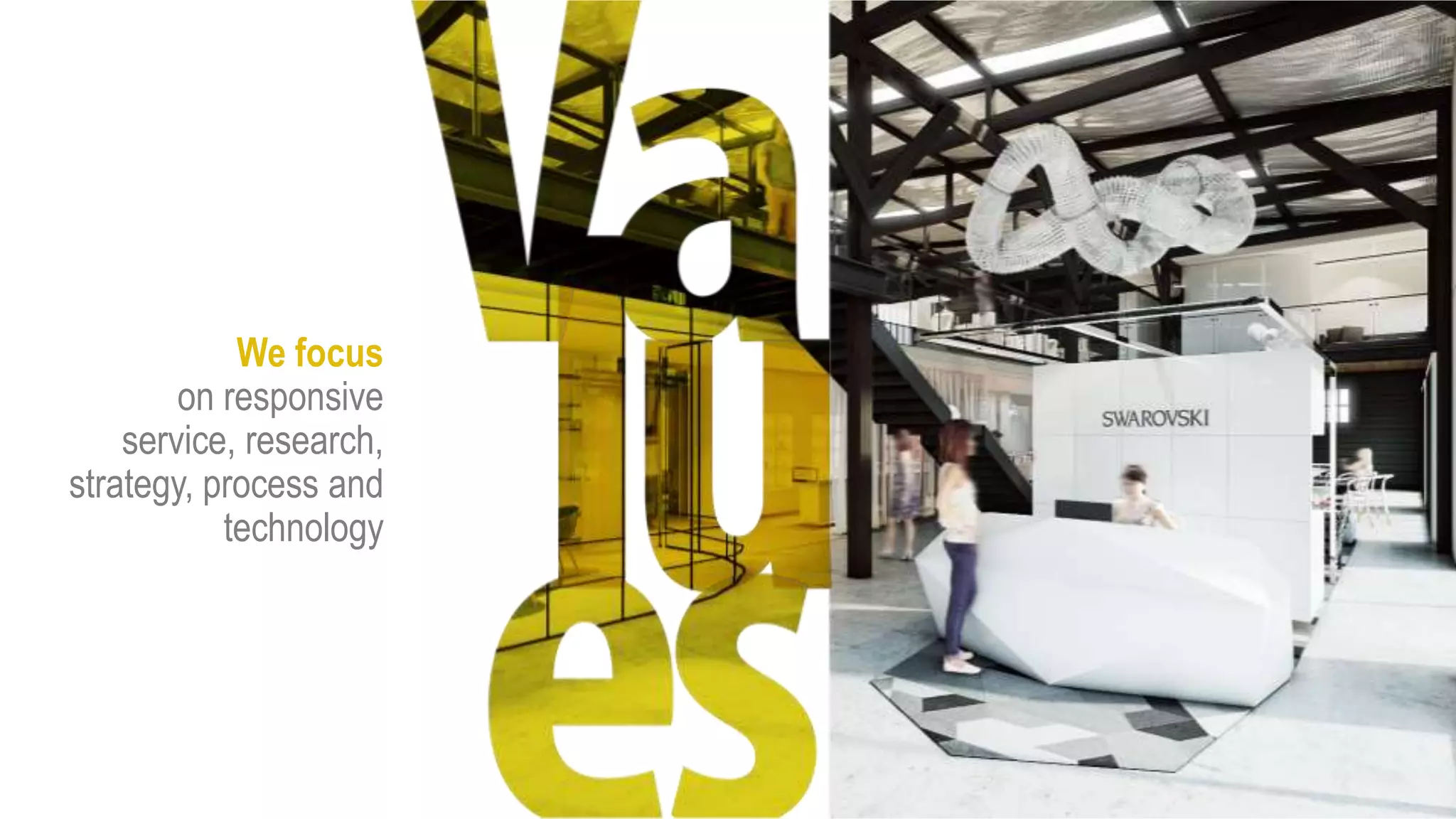 We focus
on responsive
service, research,
strategy, process and
technology
 