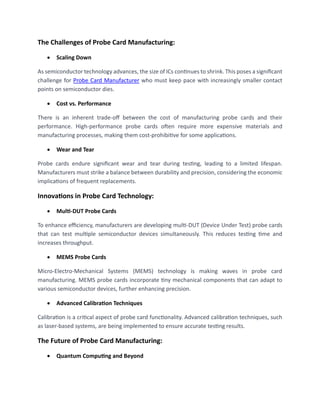 The World of Probe Card Manufacturers' Precision at The Heart of ...