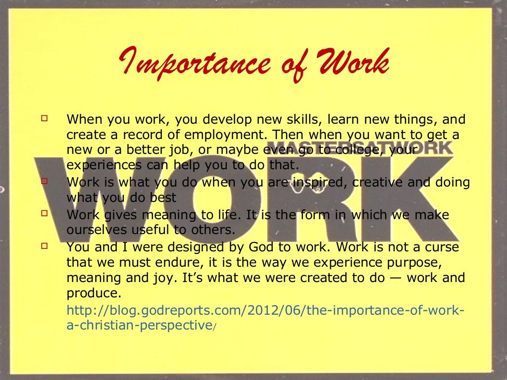 essay about world of work