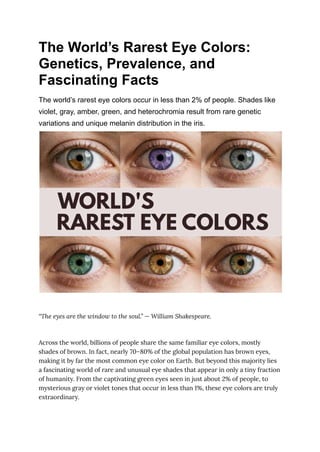The World’s Rarest Eye Colors_ Genetics, Prevalence, and Fascinating ...