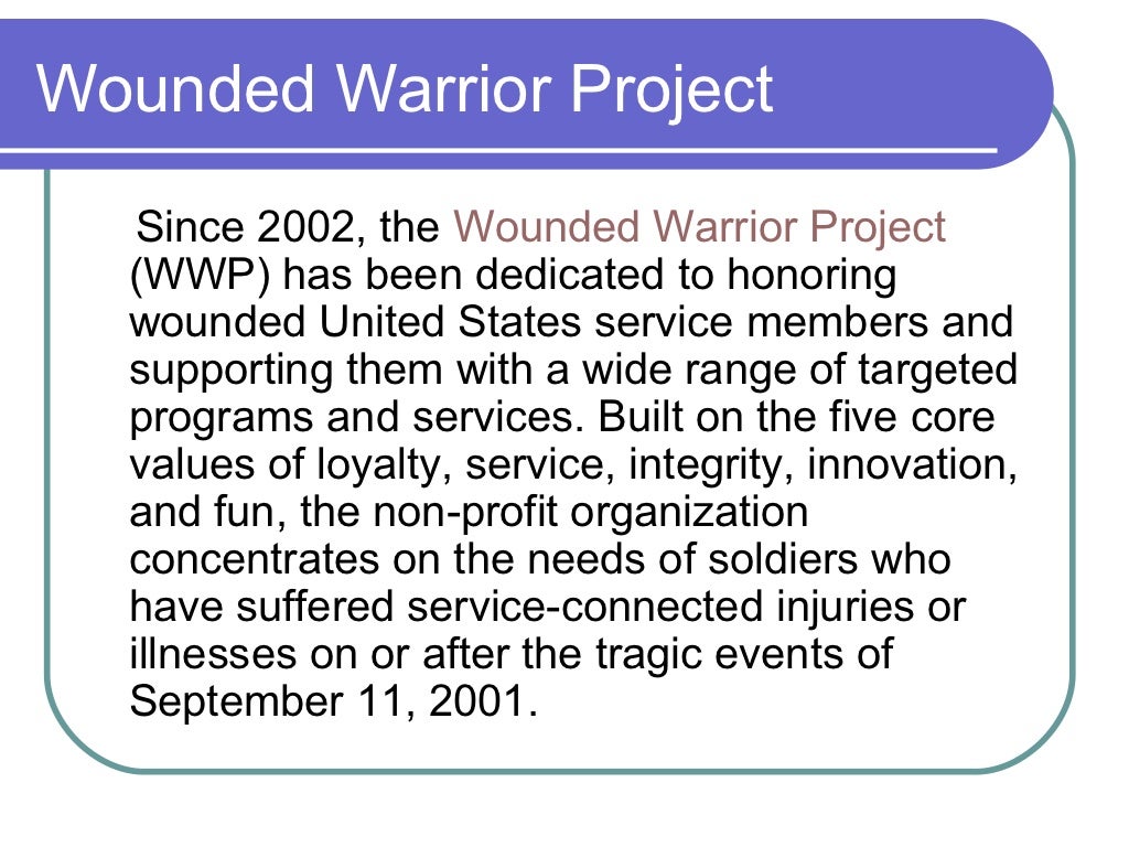 The wounded warrior project by timothy p higgins