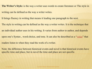 Easy Writer Style The writer style presentatio for english literature | PPTX