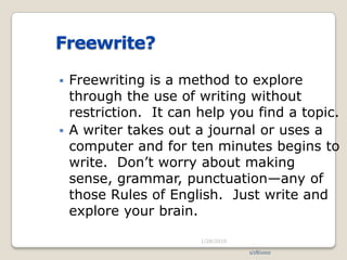 Review examples of genre being written.