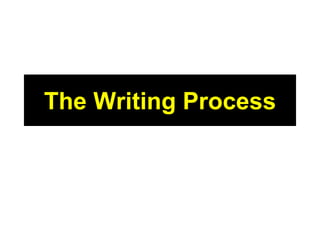 The Writing Process 
 