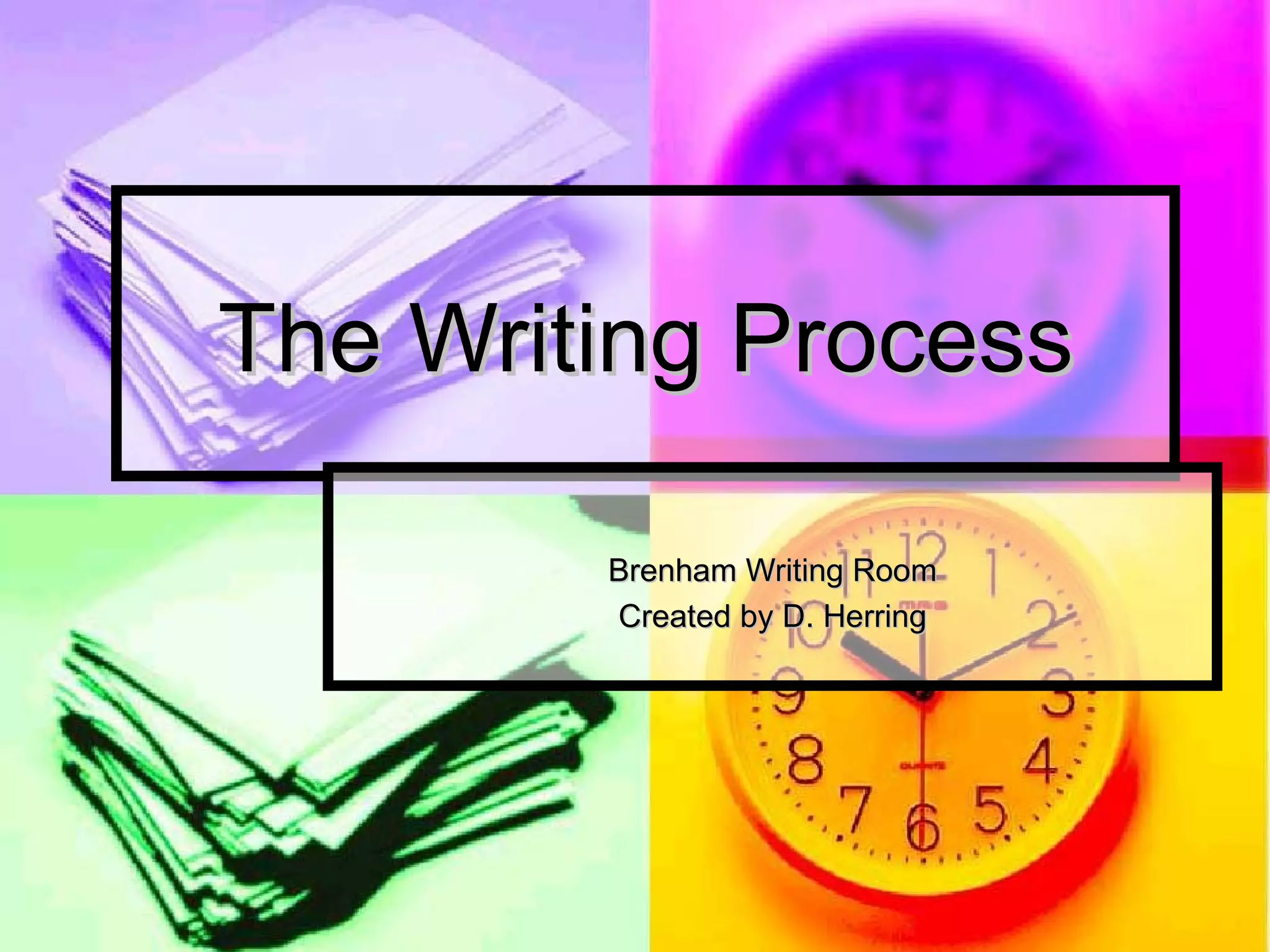 The Writing Process Brenham Writing Room Created by D. Herring 