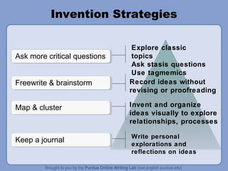 Stasis Map. Writing The writing process owl | PPT