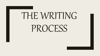 THE WRITING
PROCESS
 