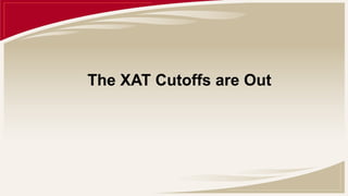 The XAT Cutoffs are Out
 