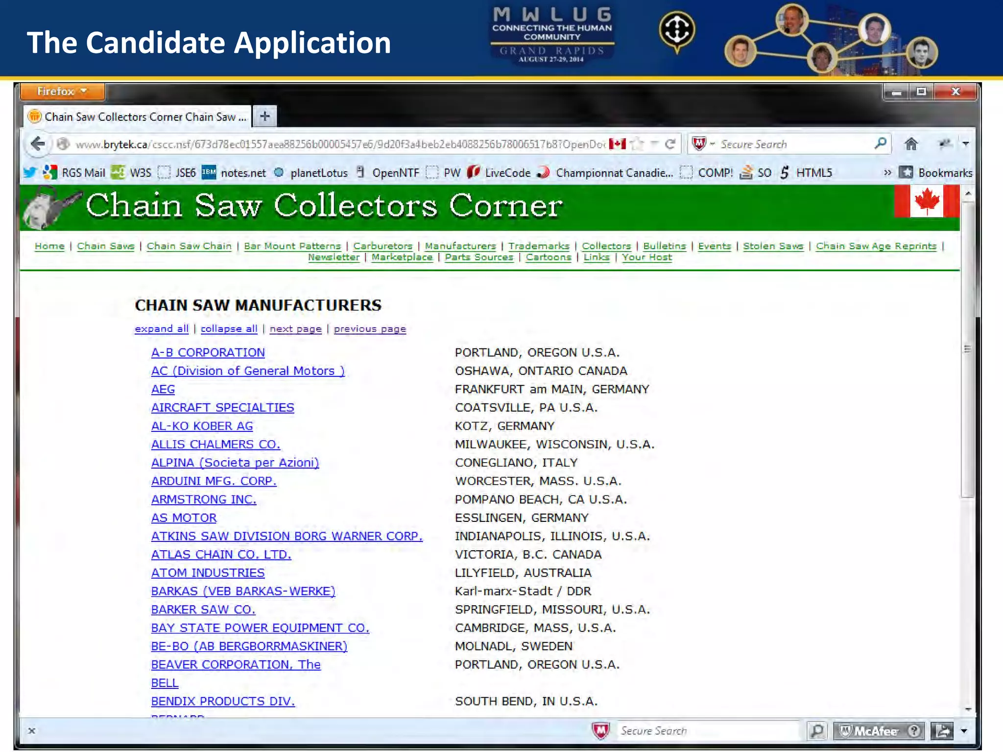 The Candidate Application
 