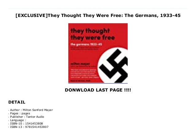 [EXCLUSIVE]They Thought They Were Free: The Germans, 1933-45