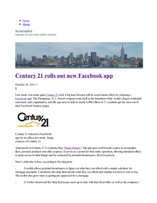 CENTURY 21 App for Facebook