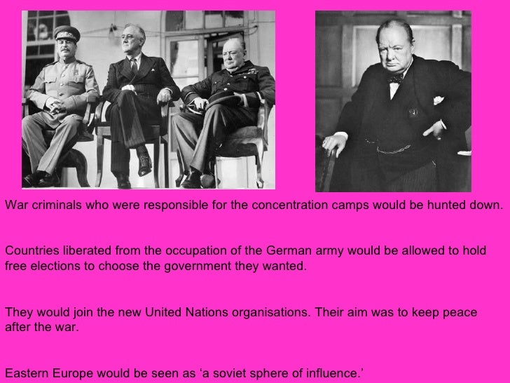 yalta and potsdam An activity with information sheet intended for higher ability year 9 helping pupils to assess the impact on the post war conferences on declining east-west relations. yalta and potsdam An activity with information sheet intended for higher ability year 9 helping pupils to assess the impact on the post war conferences on declining east-west relations.