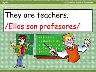 I.E.P «Nuestra Señora de Guadalupe»Inglés
They are – They aren´t
They are teachers.
/Ellos son profesores/