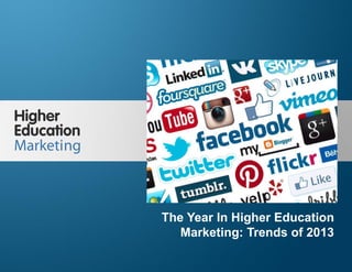 The Year In Higher Education Marketing:
Trends of 2013
Slide 1
The Year In Higher Education
Marketing: Trends of 2013
 