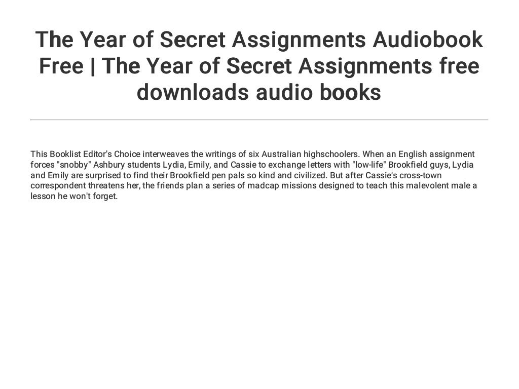 The Year of Secret Assignments Audiobook Free | The Year of Secret As…