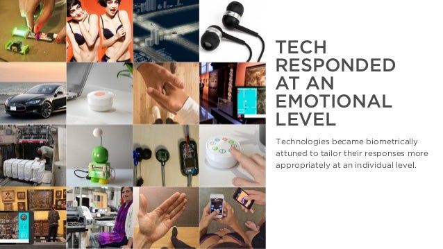 The Year That Was, The Year That Will Be
TECH
RESPONDED
AT AN
EMOTIONAL
LEVEL
Technologies became biometrically
attuned to...