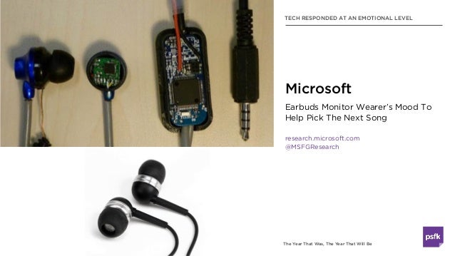 The Year That Was, The Year That Will Be
TECH RESPONDED AT AN EMOTIONAL LEVEL
Earbuds Monitor Wearer’s Mood To
Help Pick T...