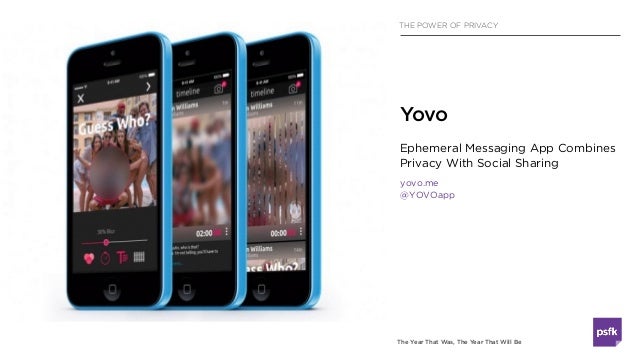 The Year That Was, The Year That Will Be
THE POWER OF PRIVACY
Ephemeral Messaging App Combines
Privacy With Social Sharing...